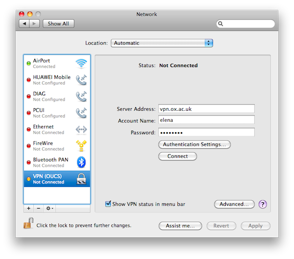 Mac vpn settings